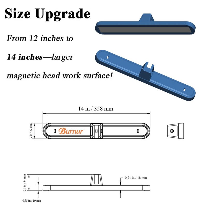 Burnur 14-inch 60Lbs Pull Heavy Duty Telescoping Magnetic Sweeper Pickup Tool- Screws Parts Finder Strong Magnet Sweeper/Super Strength Extendable Magnetic Metal Pick-up and Nail Magnet - Image 4